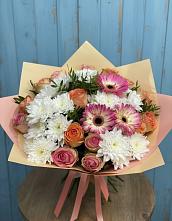Букет цветов из:  Розы, Герберы и Хризантемы в Чернятино