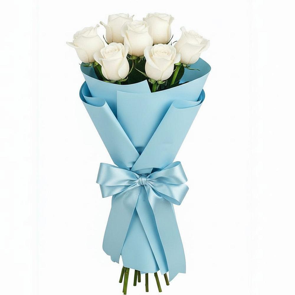 Букет 7 белых роз Проуд в Чернятино