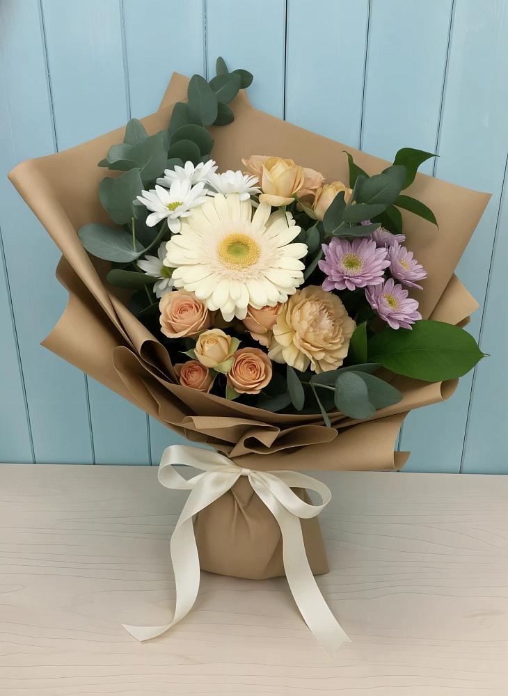 Букет цветов из: Герберы и Хризантемы в Чернятино