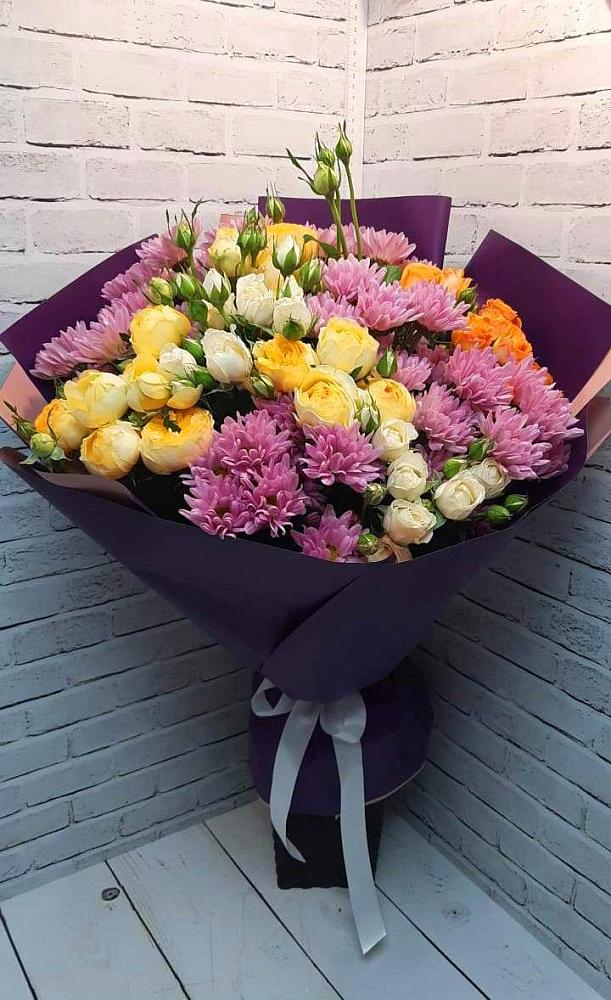Букет цветов из: Хризантемы и Розы в Чернятино