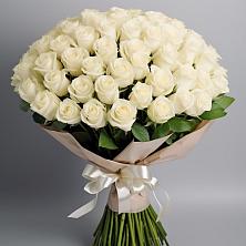 Букет 101 беля роза Белоснежка в Чернятино