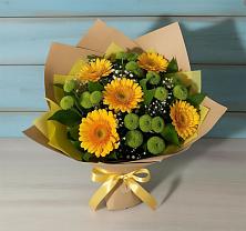 Букет цветов из:  Герберы и Хризантемы в Чернятино