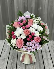 Букет цветов из:  Альстромерии, Гвоздики, Розы и Хризантемы #REPLACE_PRED# Чернятино