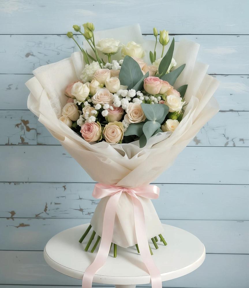 Букет цветов из: Розы и Лизиантусы в Чернятино