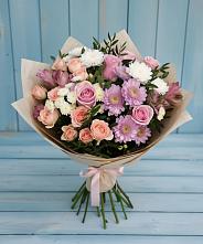 Букет цветов из:  Хризантемы, Розы и Альстромерии #REPLACE_PRED# Чернятино