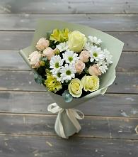 Букет цветов из:  Альстромерии, Розы и Хризантемы #REPLACE_PRED# Чернятино