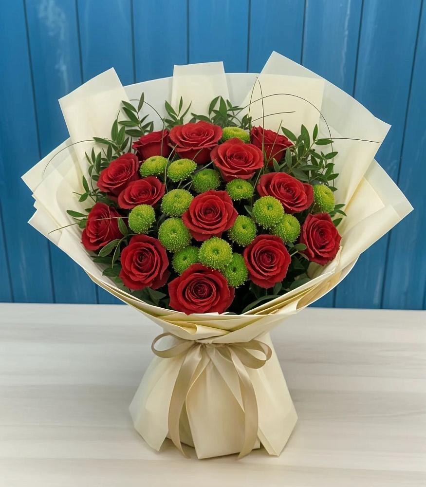 Букет цветов из: Розы и Хризантемы в Чернятино