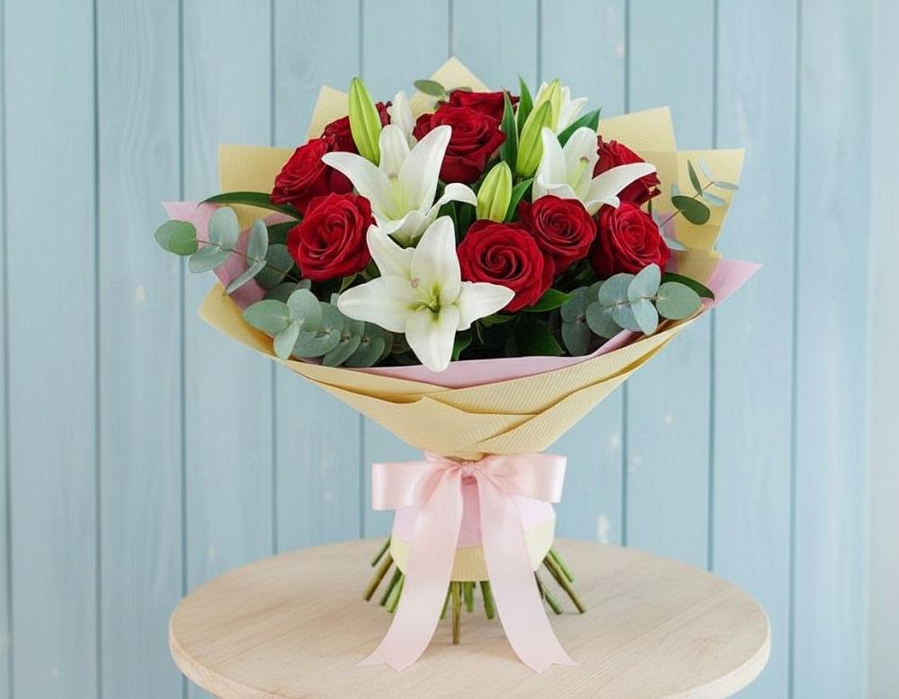 Букет цветов из: Лилии и Розы в Чернятино